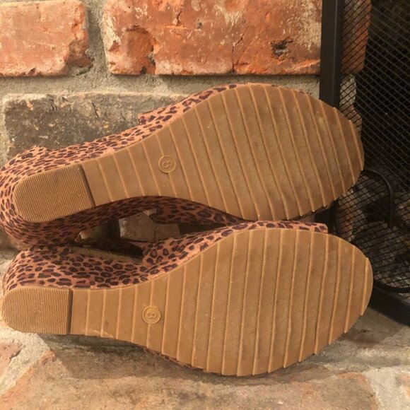 BOUTIQUE BY CORKYS SHOES SZ 8 SUNBURST LEOPARD WEDGE SANDAL ANIMAL PRINT - Picture 8 of 8